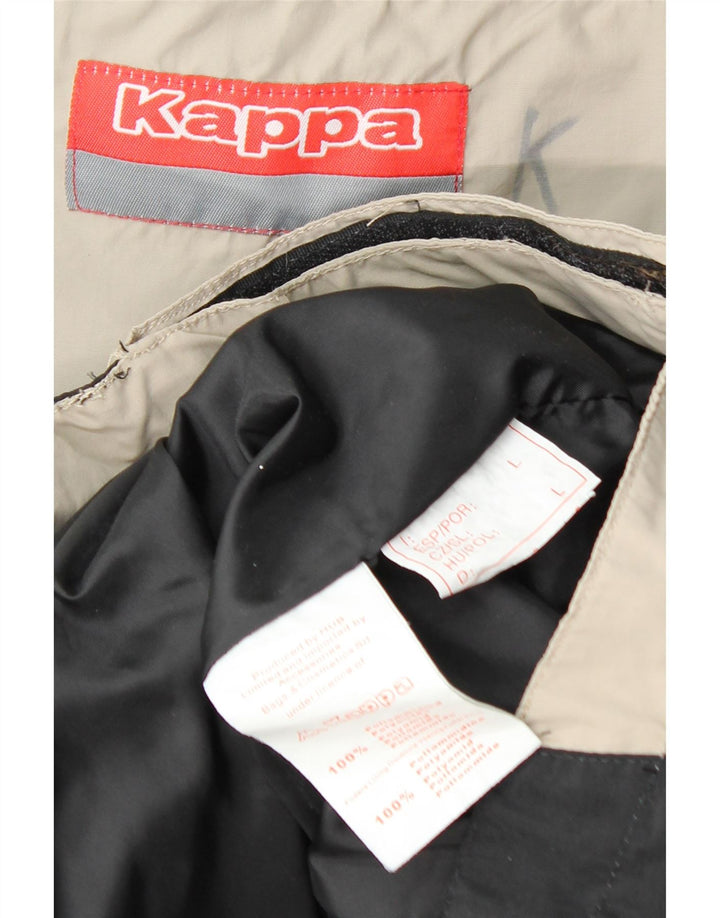 KAPPA Mens Windbreaker Jacket UK 40 Large Black Colourblock Polyamide Vintage Kappa and Second-Hand Kappa from Messina Hembry 