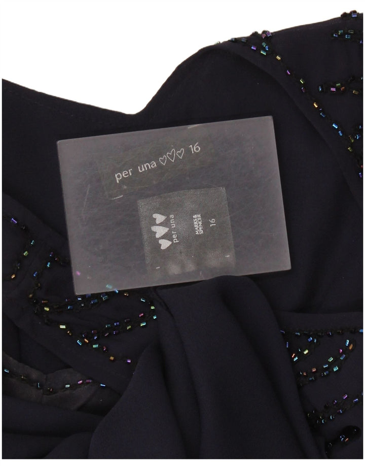 Женское платье А-силуэта без рукавов Marks & Spencer, Великобритания, 16, большой фиолетовый, полиэстер