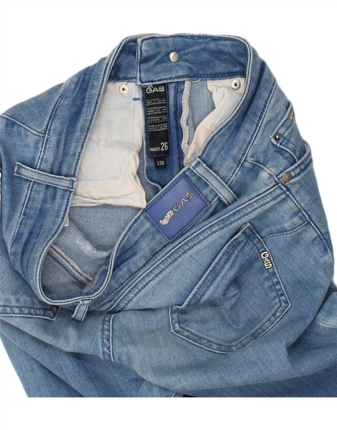GAS Womens Slim Jeans W26 L30 Blue Cotton | Vintage Gas | Thrift | Second-Hand Gas | Used Clothing | Messina Hembry 