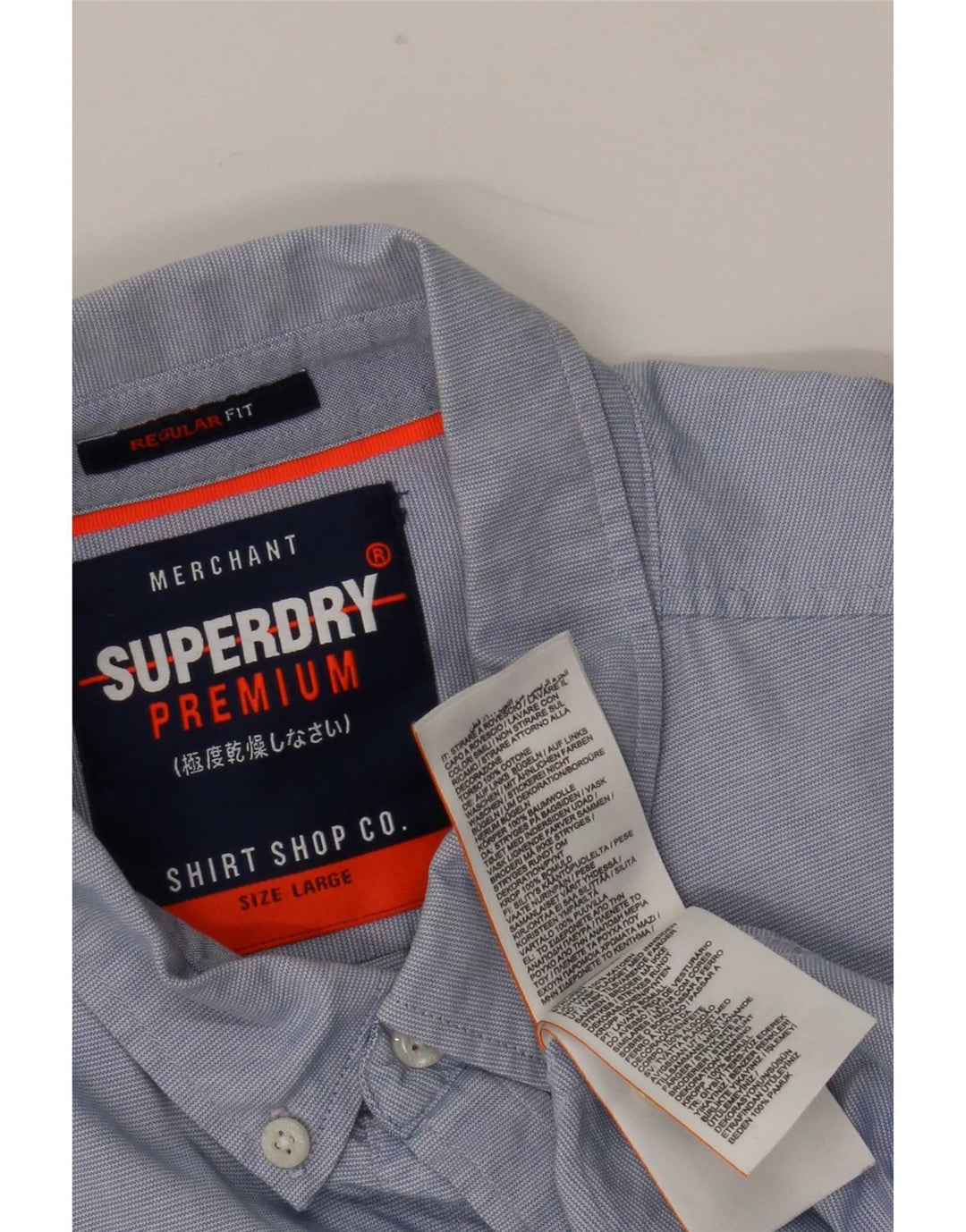 Мужская рубашка обычного кроя Superdry, большая синяя хлопковая полоска