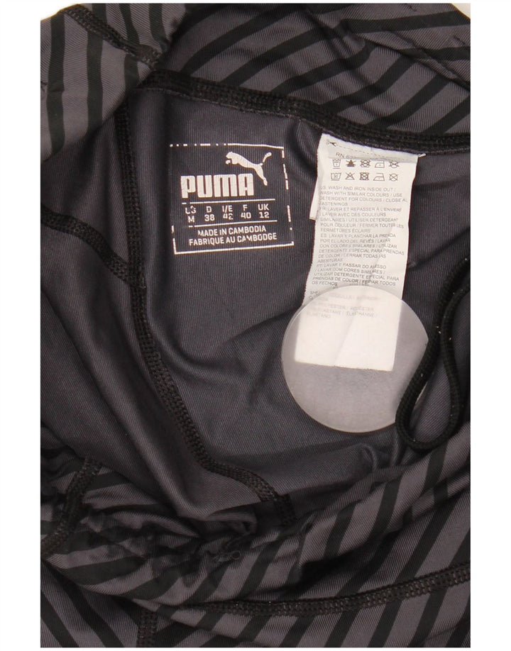 Женские леггинсы-капри Puma UK 12, полиэстер, средний серый цвет в полоску