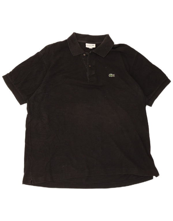 Мужская рубашка поло Lacoste Classic Fit, размер 7, 2XL, черный хлопок