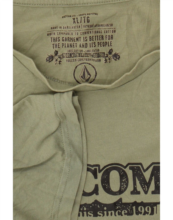 Volcom Мужская футболка с рисунком Top XL Зеленый хлопок