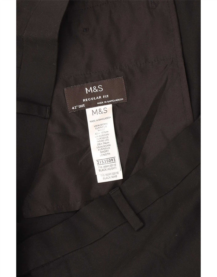 Мужские прямые костюмные брюки стандартного кроя Marks & Spencer W42 L29 черные