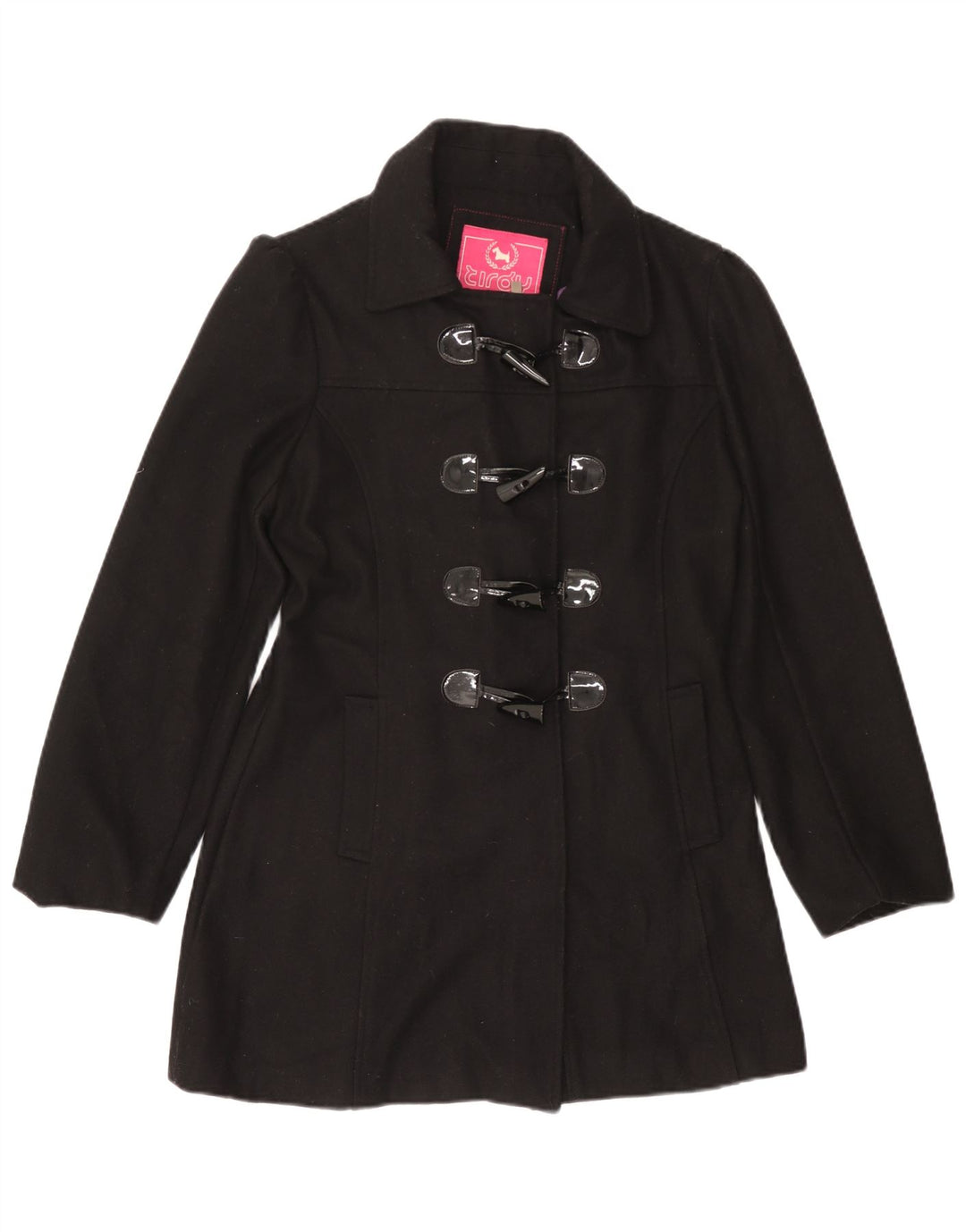 Женский дафлкот Tirdy UK 16, большой размер, черная шерсть