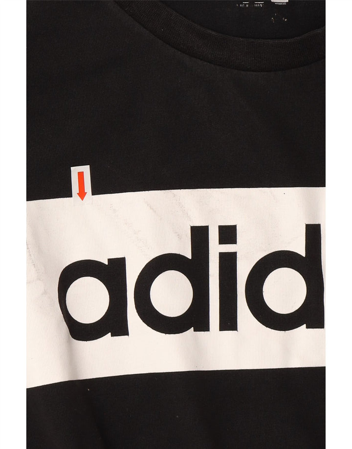 ADIDAS Womens Climalite Graphic T-Shirt Top UK 14 Medium Black