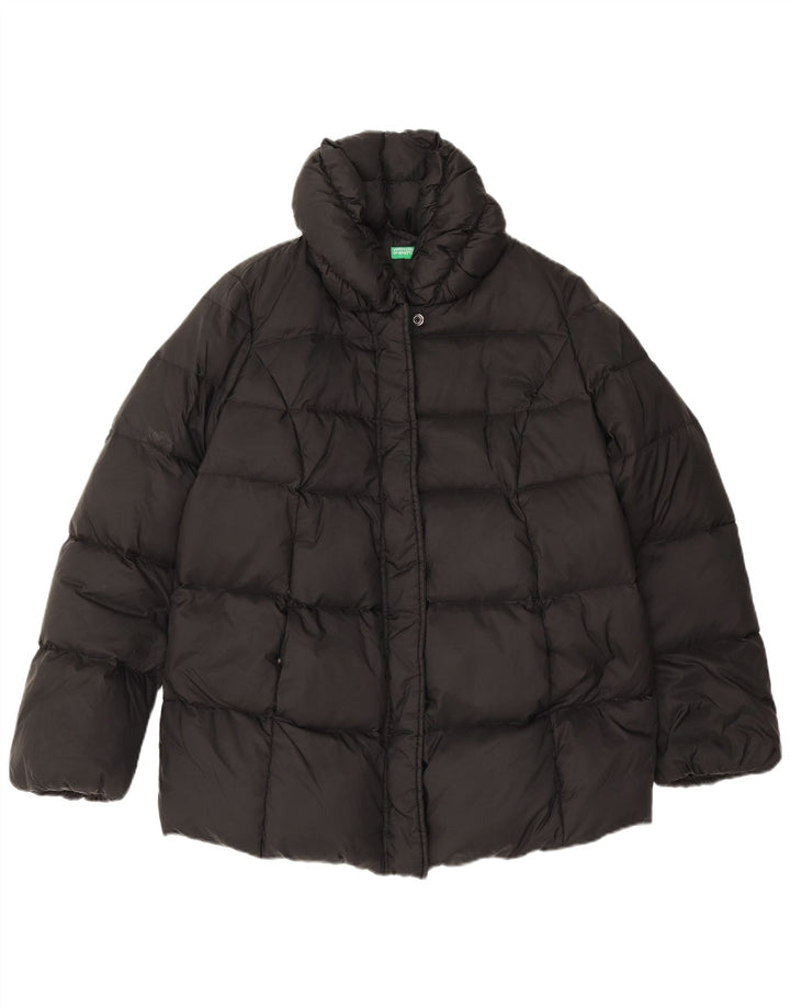 Женская стеганая куртка оверсайз Benetton UK 6 XS черная из полиамида