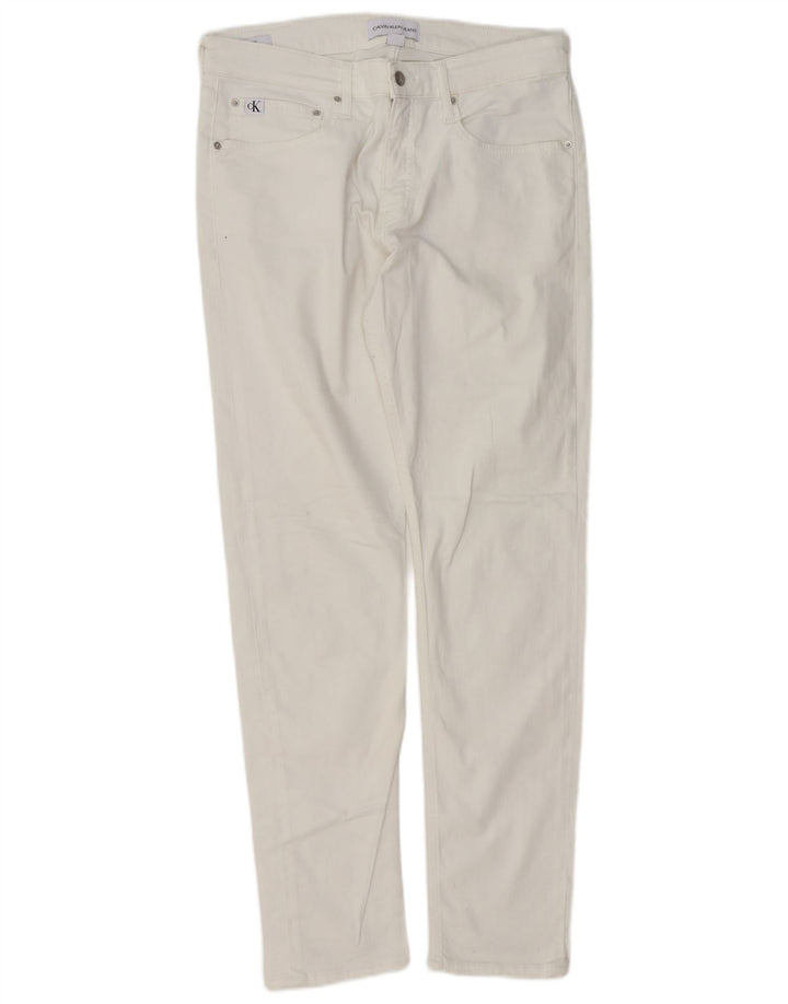 Женские узкие джинсы Calvin Klein W34 L32, белый хлопок