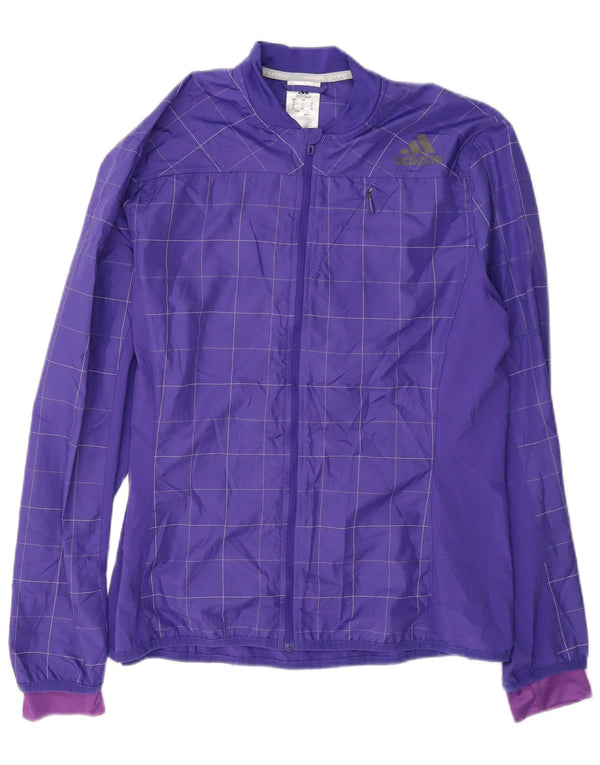 Женский спортивный костюм Adidas Top Jacket UK 16, большой полиэстер в фиолетовую клетку