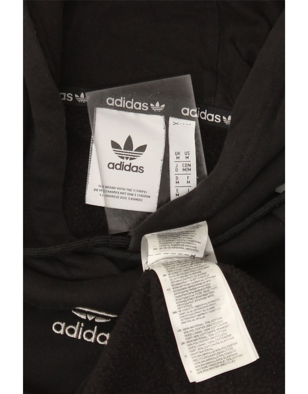 Мужской джемпер с капюшоном ADIDAS, средний черный, хлопок