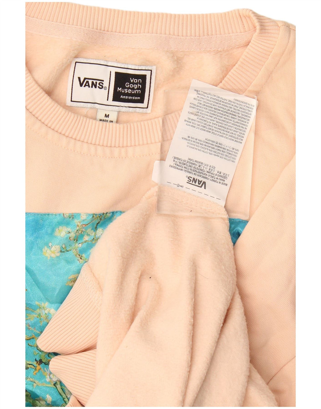 Мужской свитшот с рисунком Vans, хлопковый джемпер среднего розового цвета