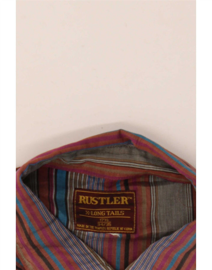 Мужская рубашка Rustler для высоких, размер 17 1/2 XL, в разноцветную полоску