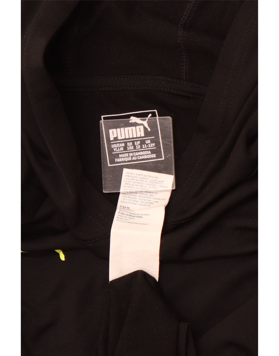 Джемпер с капюшоном PUMA для мальчиков 11-12 лет, черный полиэстер