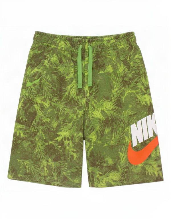 Спортивные шорты Nike с графическим рисунком для мальчиков 13–14 лет, XL, зеленый камуфляжный хлопок, хлопок