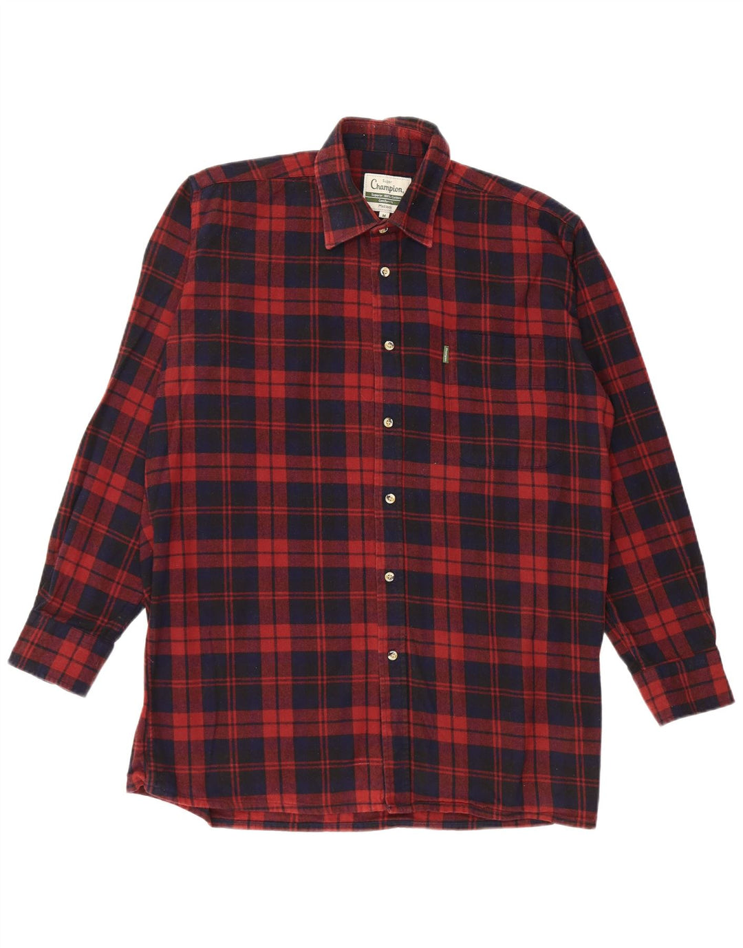 VINTAGE Мужская фланелевая рубашка комфортного кроя среднего размера, бордовый цвет, хлопок в клетку