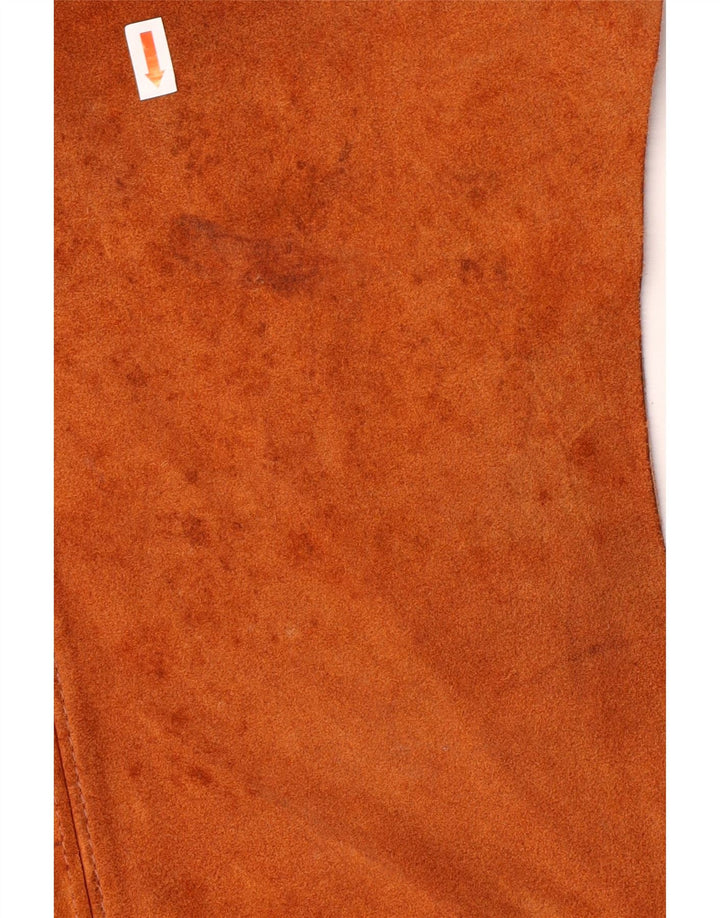 Винтажный женский замшевый жилет UK 18 XL, коричневый в стиле вестерн