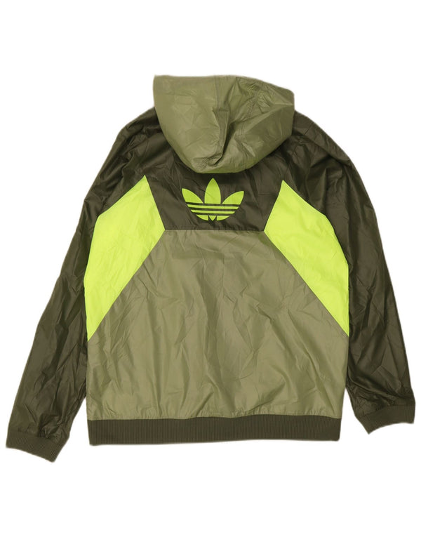 Adidas Дождевик с графическим рисунком для мальчиков 13–14 лет, зеленая цветная блокировка