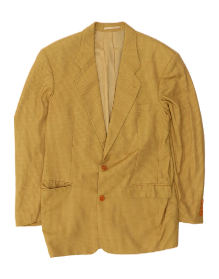 PEEK & CLEPPENBURG Mens 2 Button Blazer Jacket UK 42 XL Green Houndstooth Vintage Peek & Cleppenburg and Second-Hand Peek & Cleppenburg from Messina Hembry 