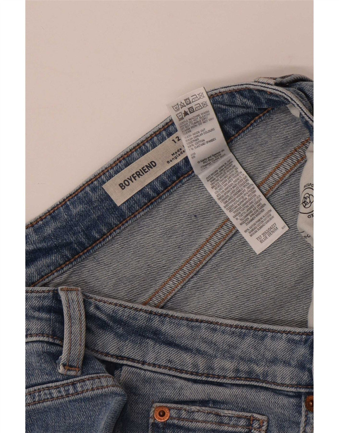 Женские джинсовые шорты-бойфренды Marks & Spencer UK 12, средние W30, синие