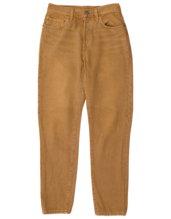 LEVI'S Женские повседневные брюки с высокой талией 501 W27 L30 Коричневые хлопковые брюки