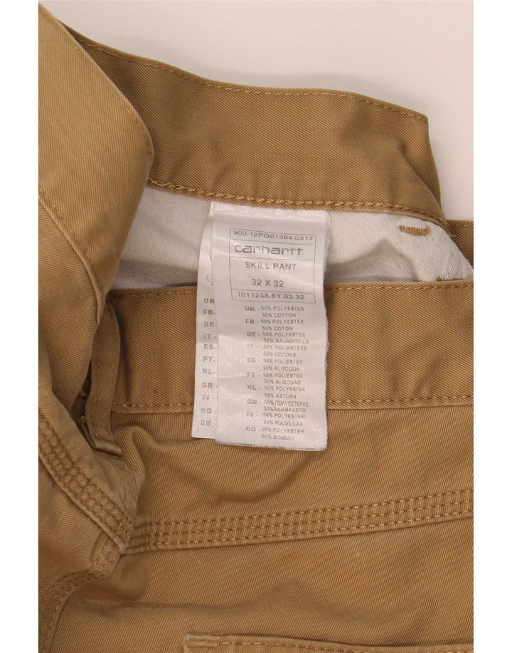 Мужские прямые повседневные брюки Carhartt W32 L32 коричневые из полиэстера