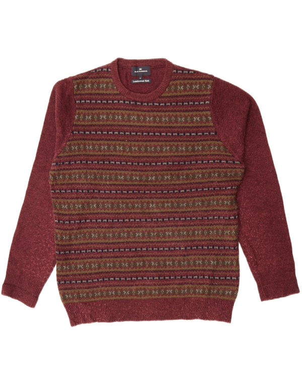 Мужской свитер с круглым вырезом Marks & Spencer Blue Harbour, средний бордовый