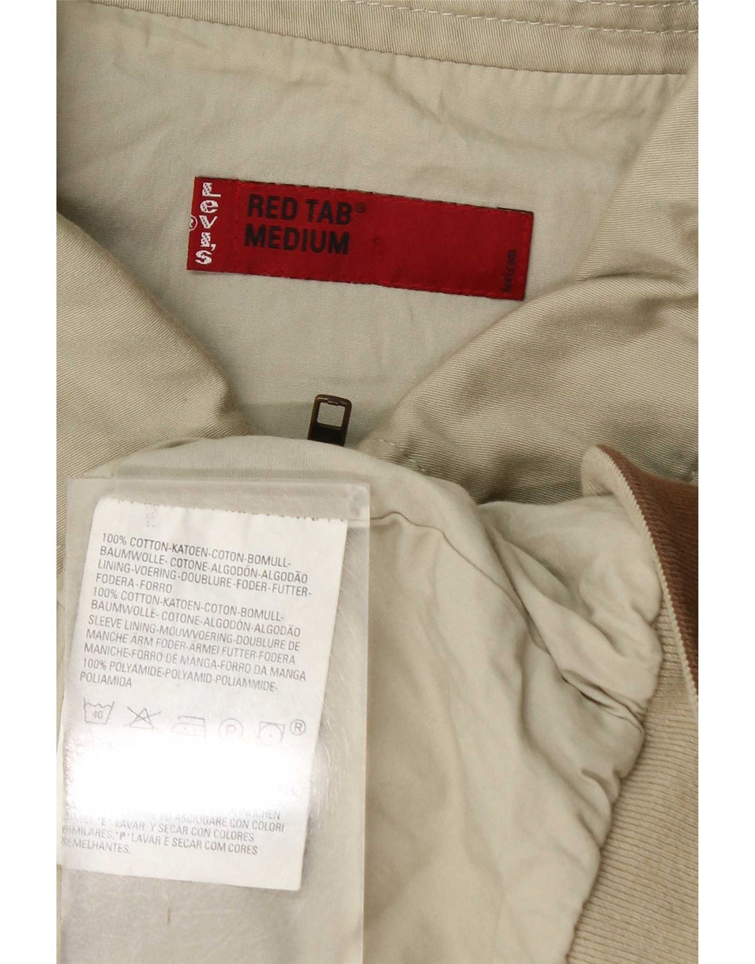 Мужская куртка-бомбер Levi's UK 38, средний бежевый, хлопок