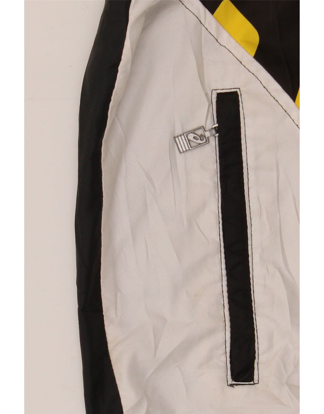 Мужская дождевик с капюшоном ASICS UK 40, большая черная цветная блокировка