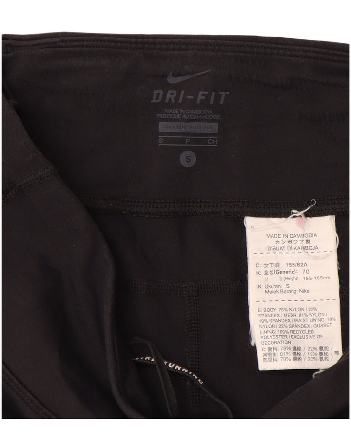 Женские леггинсы-капри Nike Dri Fit UK 8, маленькие черные нейлоновые