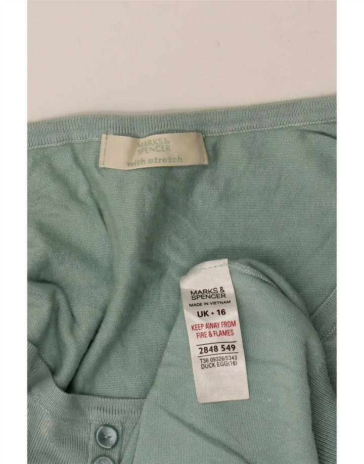 Топ женской блузки Marks & Spencer UK 16, большая зеленая вискоза