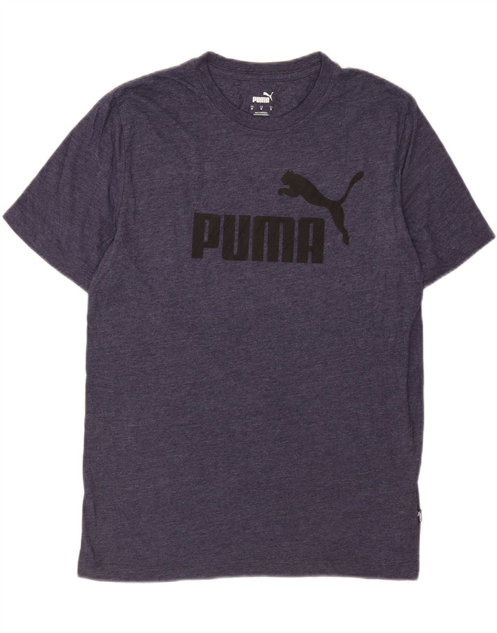 Мужская футболка с рисунком Puma, средний темно-синий хлопок с крапинками