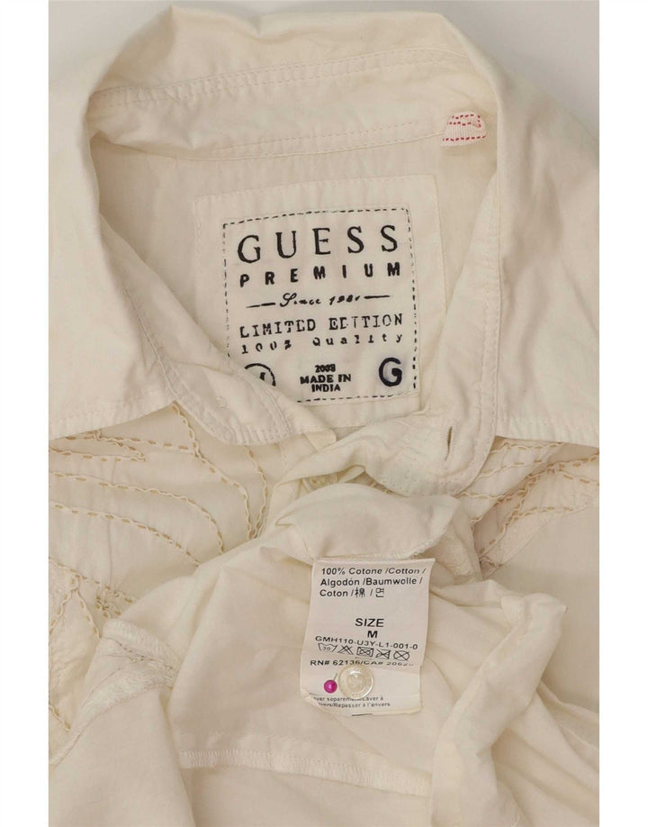 Мужская рубашка Guess среднего размера из хлопка белого цвета