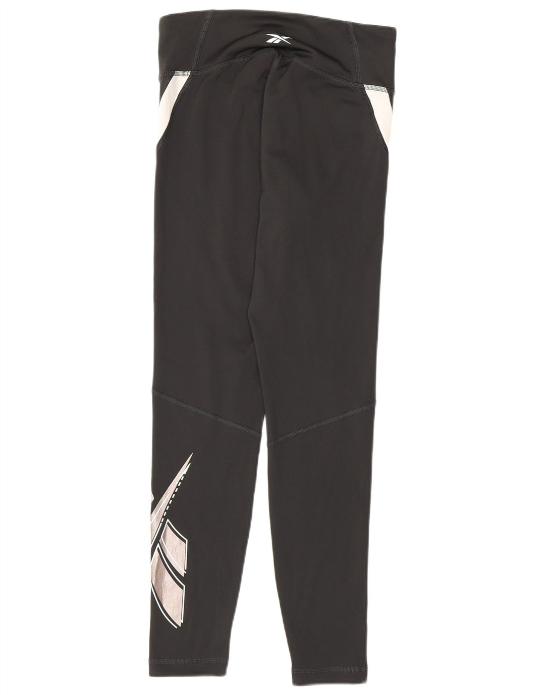 Женские леггинсы Reebok Speed Wick UK 8/10, маленькие черные, полиэстер с цветными блоками