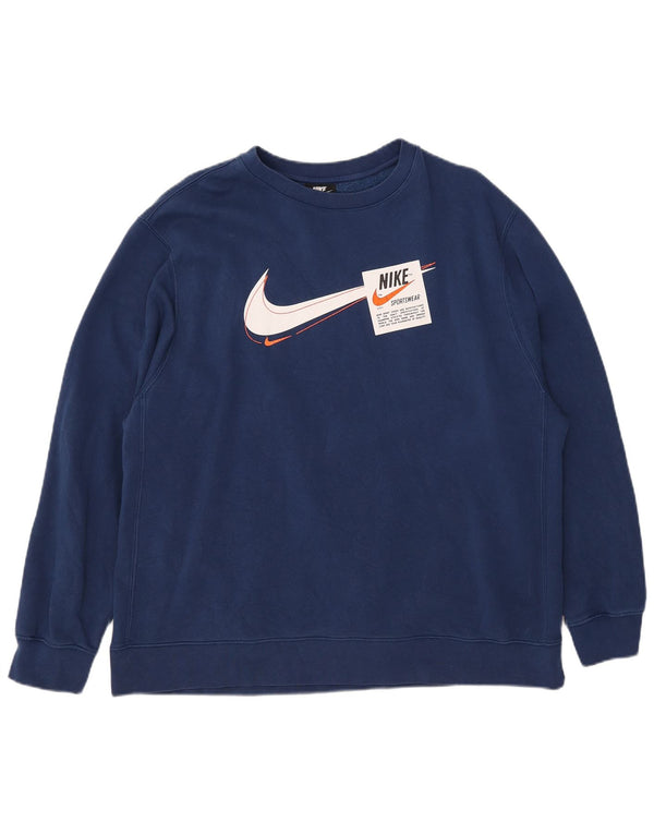 Мужской свитшот с рисунком Nike XL, темно-синий, хлопок