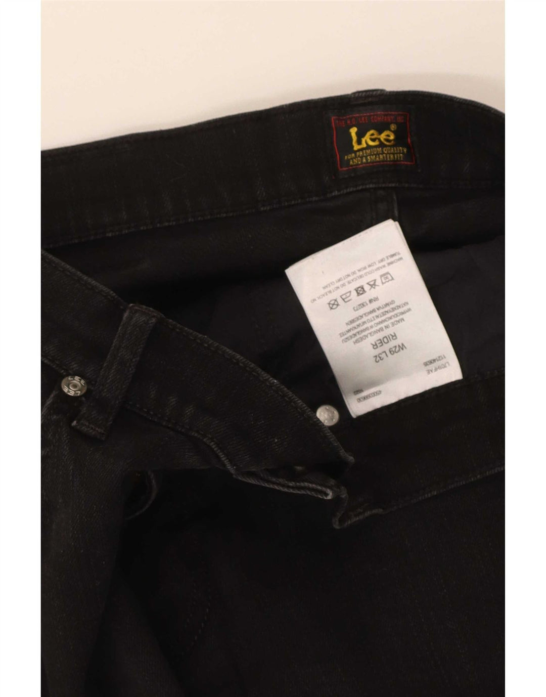 Мужские укороченные джинсы Lee Rider W29 L25, черный хлопок