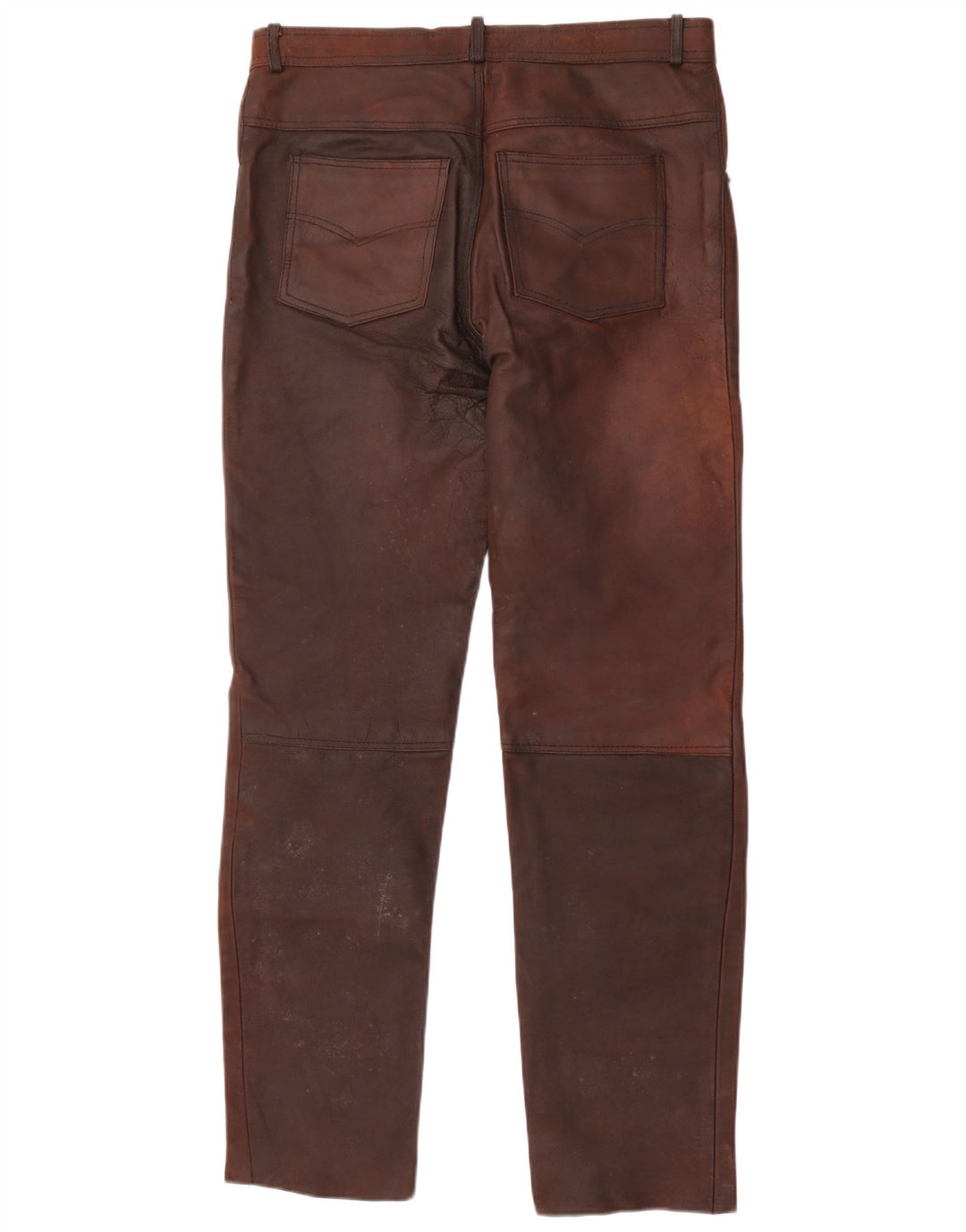 Мужские прямые кожаные брюки American Eagle W36 L32 коричневые