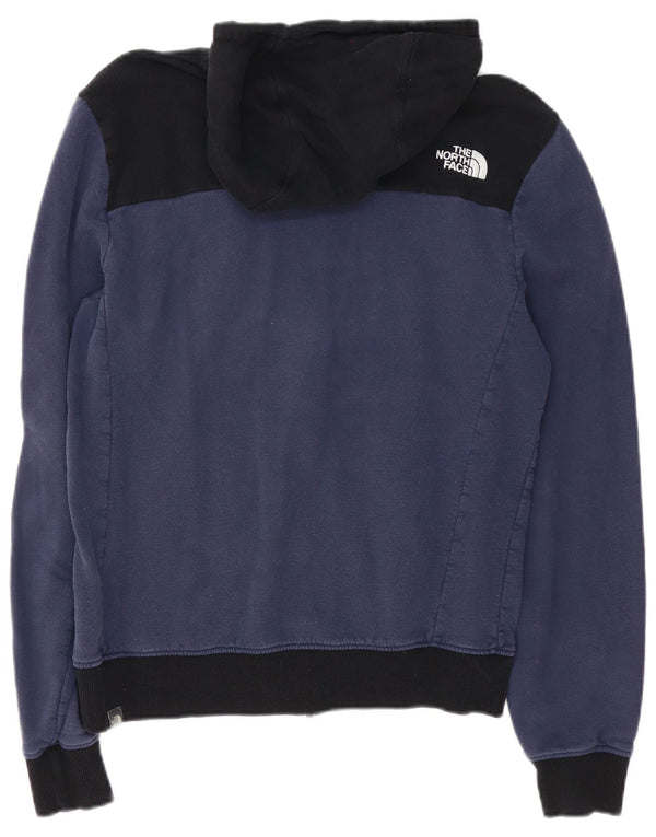 Мужской свитер с капюшоном на молнии The North Face, средний темно-синий, хлопковый с цветными блоками