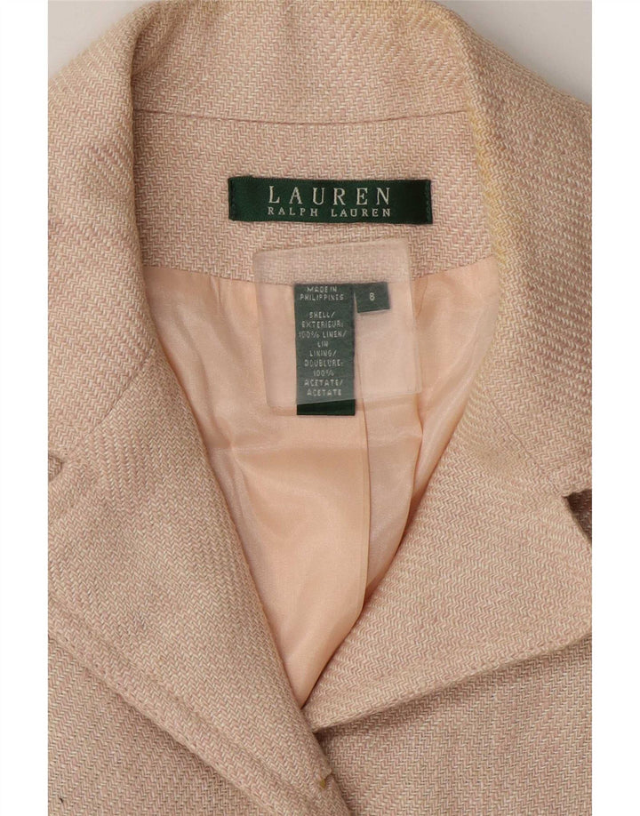 Женский пиджак на 7 пуговицах Ralph Lauren, США 8, средний бежевый льняной пиджак