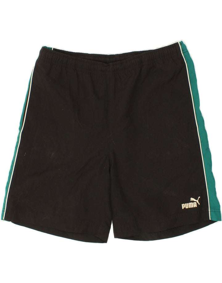 PUMA Boys Sport Shorts 15-16 Years  Black Colourblock Polyester Vintage Puma and Second-Hand Puma from Messina Hembry 