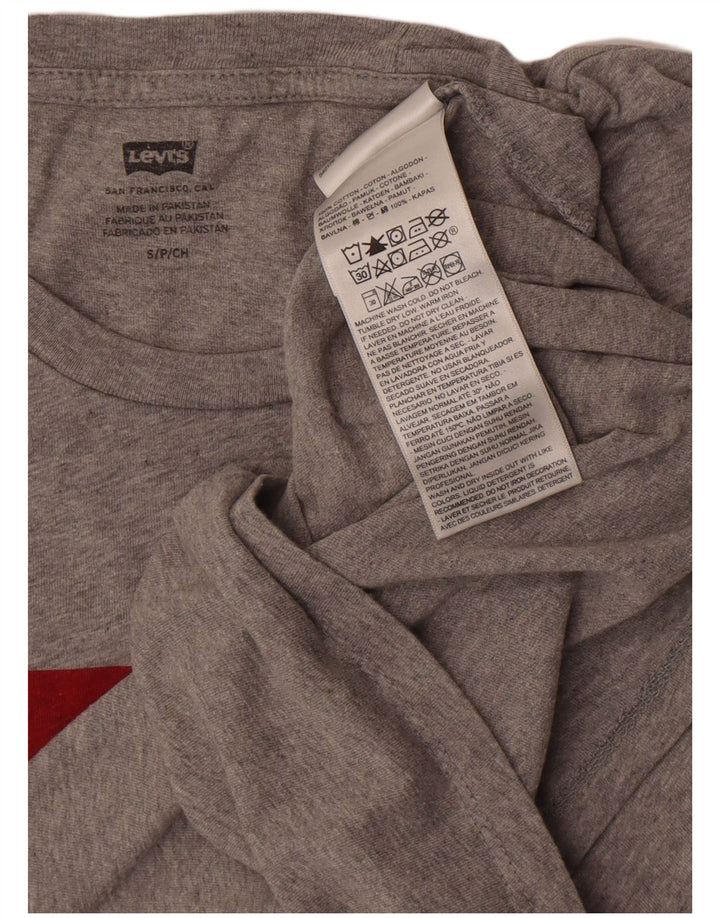 Мужская футболка с рисунком Levi's, маленький серый хлопок