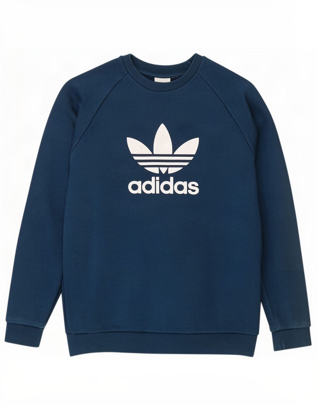 Мужской свитшот с рисунком Adidas, хлопковый джемпер среднего синего цвета