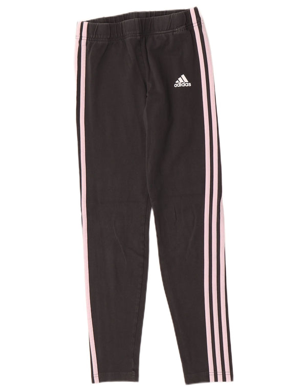 Леггинсы Adidas для девочек 14-15 лет, серый хлопок