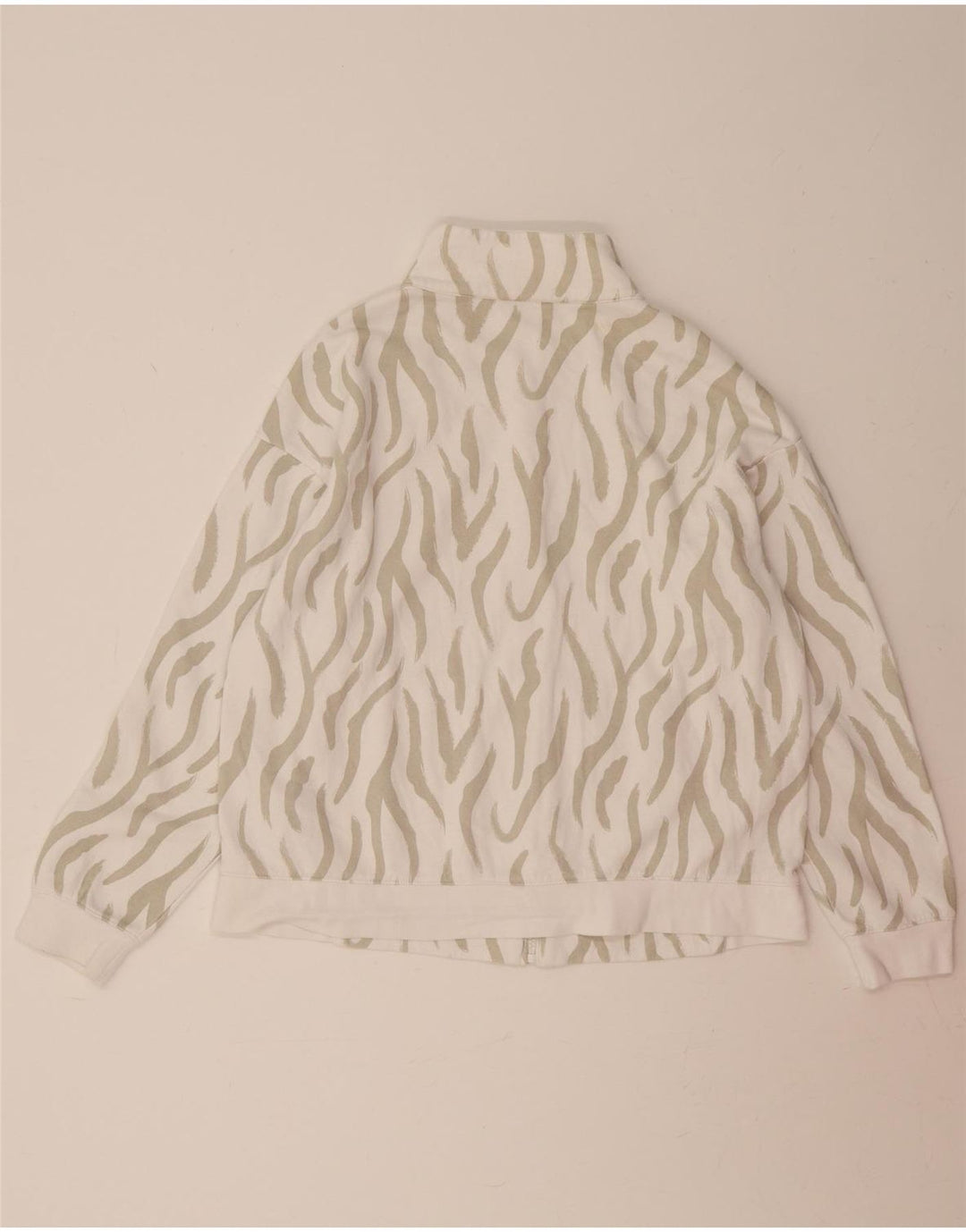 CHAMPION Womens Tracksuit Top Jacket UK 14 Medium Off White Animal Print Vintage Champion and Second-Hand Champion from Messina Hembry 