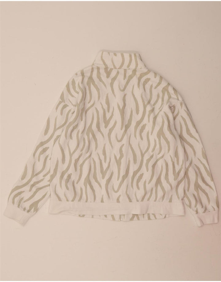 CHAMPION Womens Tracksuit Top Jacket UK 14 Medium Off White Animal Print Vintage Champion and Second-Hand Champion from Messina Hembry 