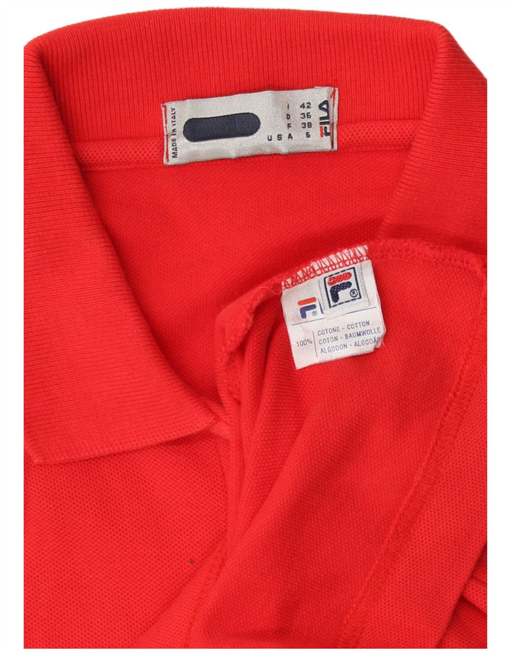 Женская рубашка-поло без рукавов Fila IT 42, средний красный хлопок, хлопок