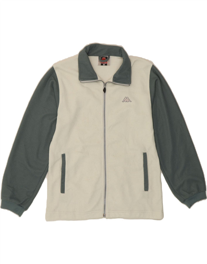 KAPPA Womens Tracksuit Top Jacket UK 14 Medium Off White Colourblock Vintage Kappa and Second-Hand Kappa from Messina Hembry 
