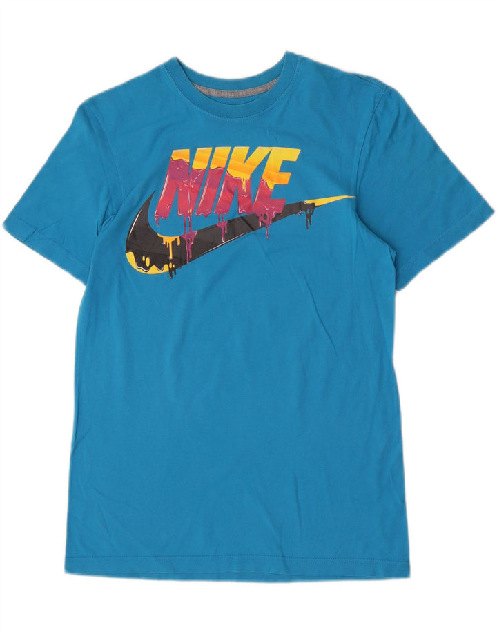 Мужская футболка обычного кроя Nike с графическим рисунком, маленький синий хлопковый топ