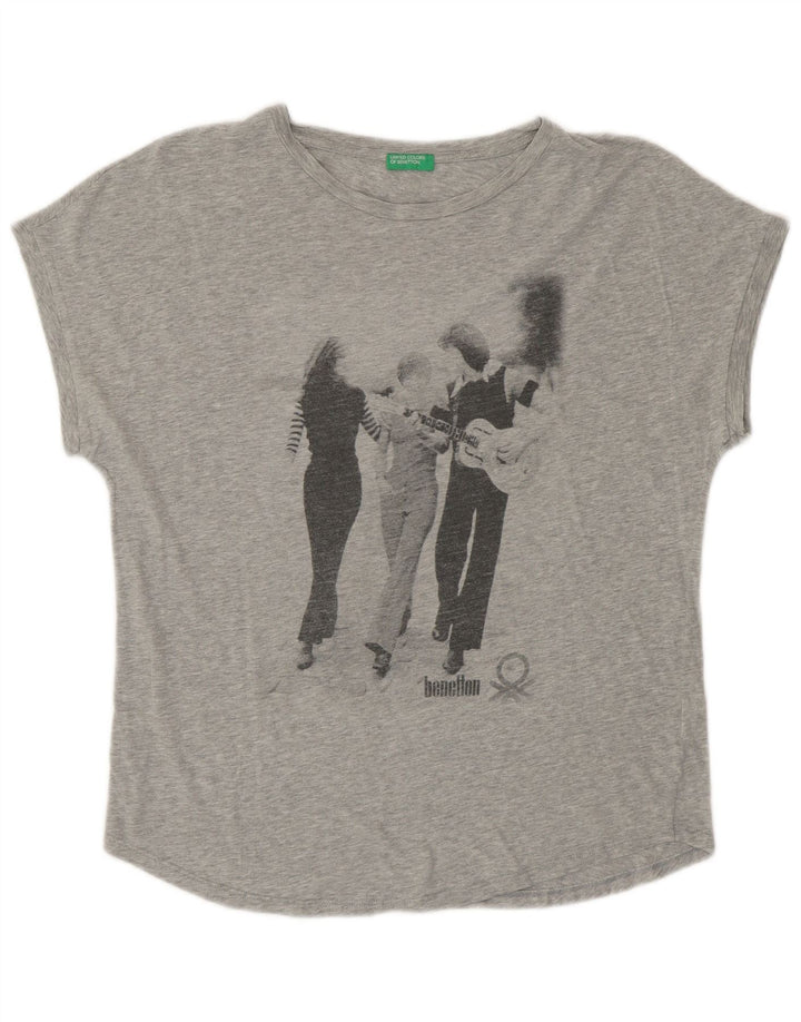 Женская футболка с рисунком UNITED COLORS OF BENETTON Top UK 14, средний серый