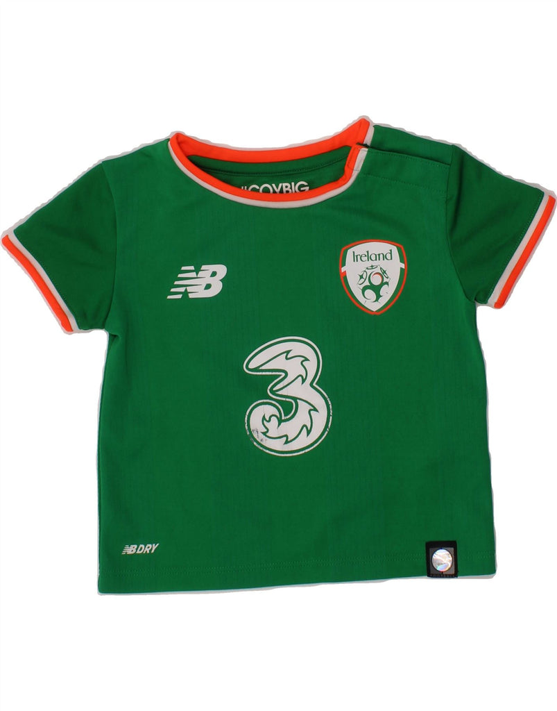 NEW BALANCE Baby Boys Graphic T-Shirt Top 6-9 Months Green Polyester Vintage New Balance and Second-Hand New Balance from Messina Hembry 