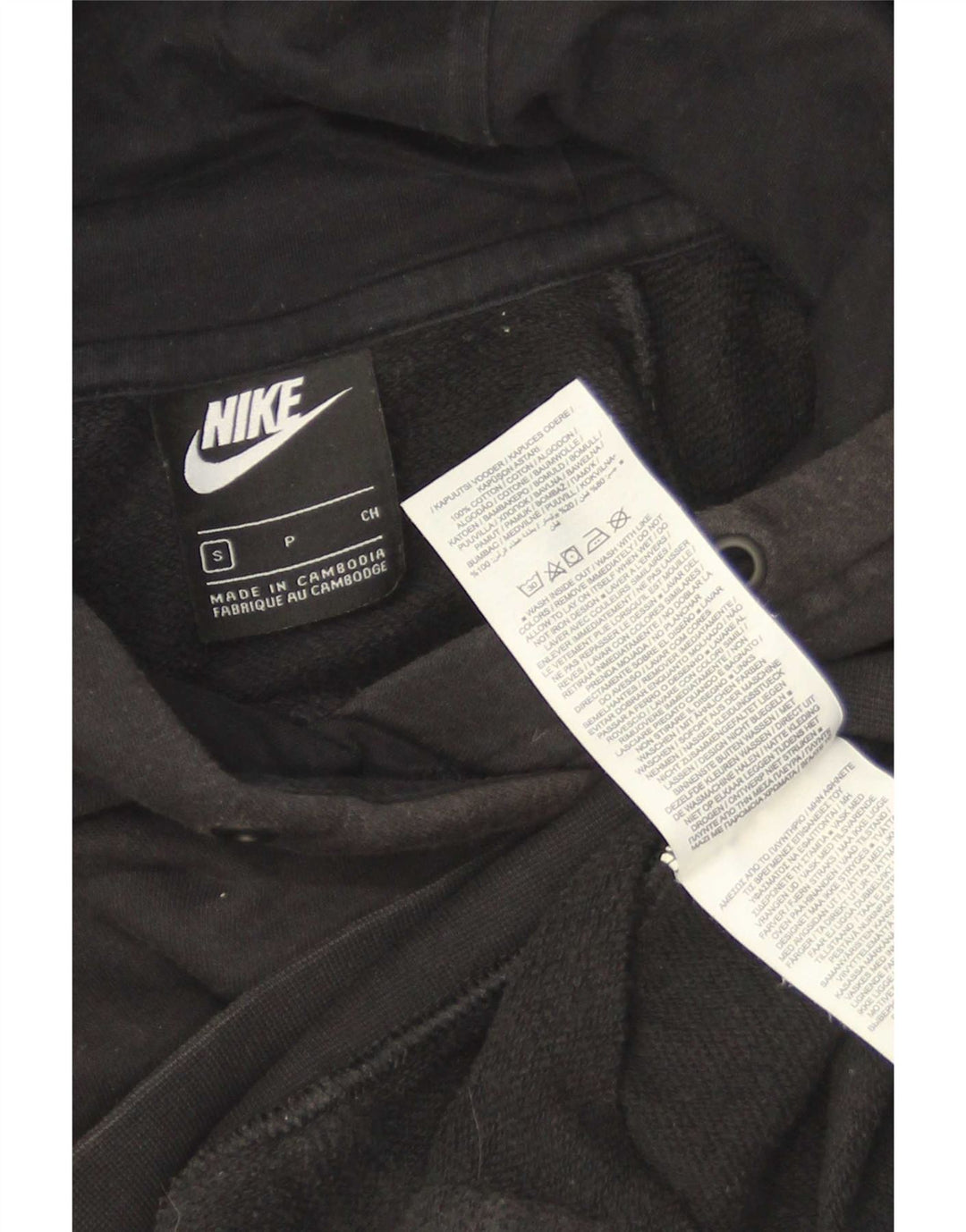 Мужской джемпер с капюшоном Nike, маленький черный, хлопок